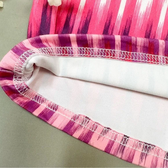 TEHAMA pink purple ikat soft yoga dress, M. - Picture 2 of 7